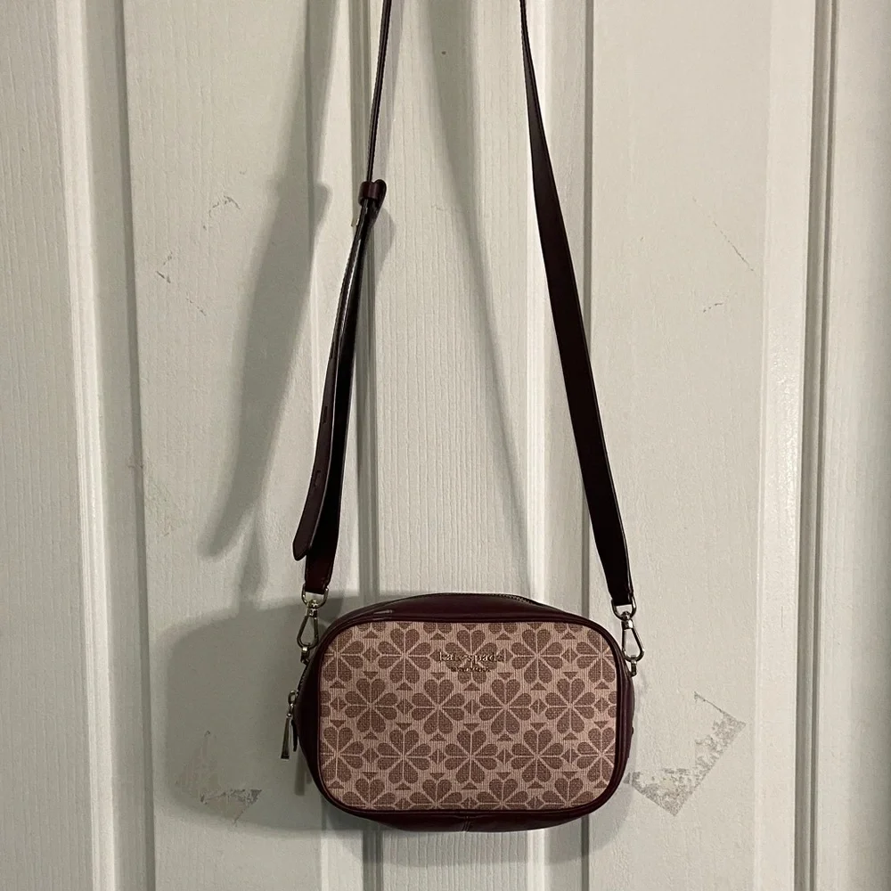 Kate Spade Burgundy and Tan Crossbody Bag - Picture 2 of 9